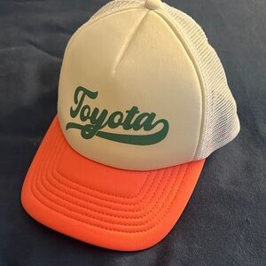 Toyota Trucker Hat in Cream and Orange